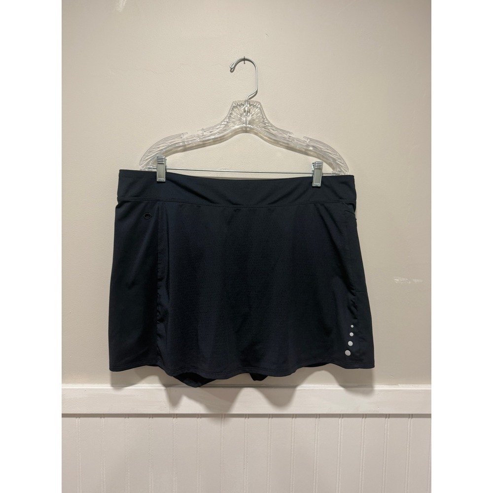 L.L. Bean Athletic Skort Black Workout Pickleball Tennis Stretch Women Size XL